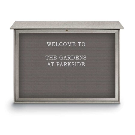 United Visual Products Indoor Enclosed Combo Board, 42"x32", Satin Frame/White Porc & Burgundy UVCB4232-WHTPORC-DBURGU